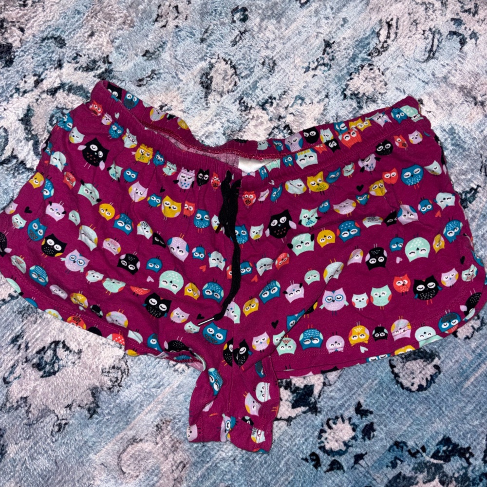 Secret Treasures Multicolor Owl Print Pajama Shorts
